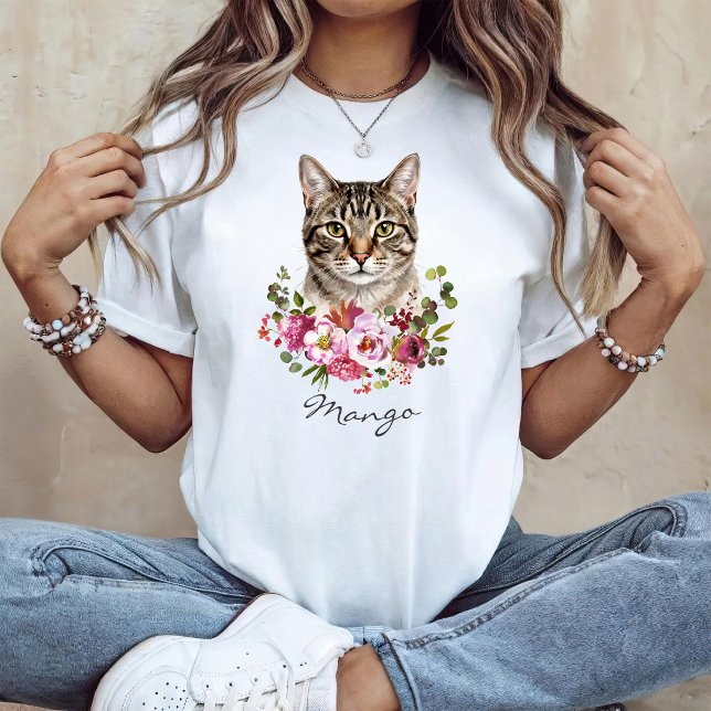 Watercolor Tabby Cat T-Shirt (Creator Uploaded)