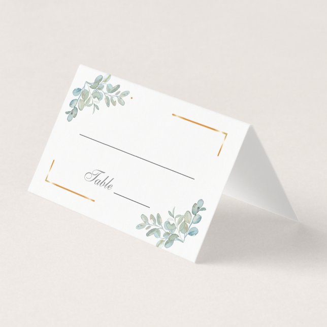 Watercolor Table Number and Name Place Cards (Front)