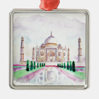 Watercolor Taj Mahal Metal Tree Decoration
