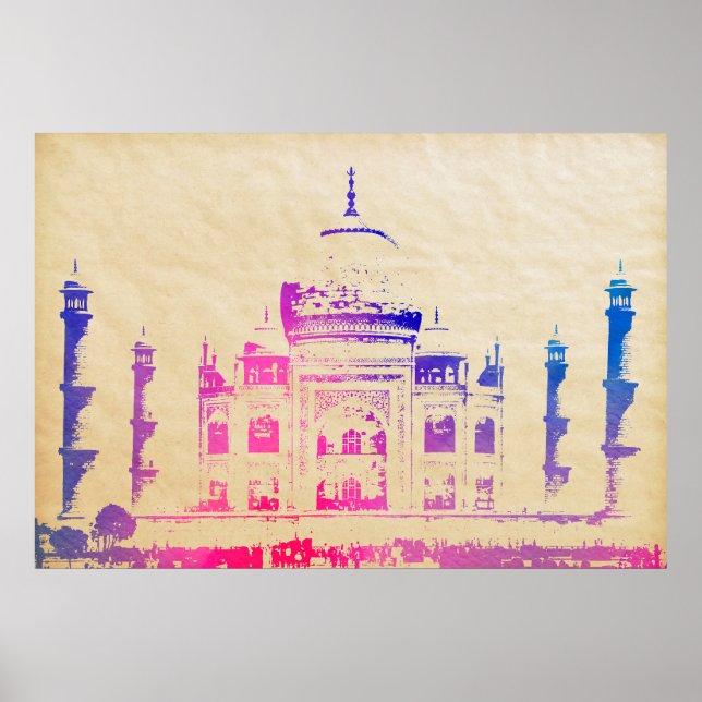 WATERCOLOR TAJ MAHAL POSTER (Front)