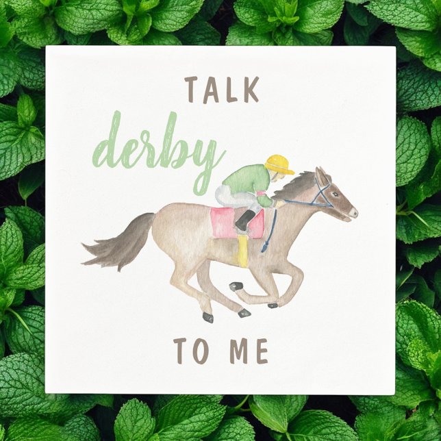 Watercolor Talk Derby to Me Horse Racing Napkin (Creator Uploaded)