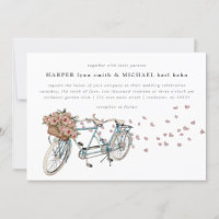 Watercolor Tandem bicycle wedding
