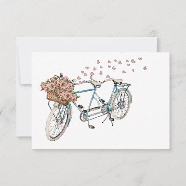 watercolor tandem bike recipe card (Back)