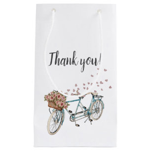 watercolor tandem bike thank you favour bag