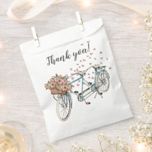 watercolor tandem bike thank you favour bag