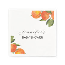 Watercolor Tangerine Cocktail Napkin