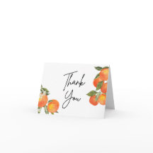 Watercolor Tangerine Thank You Card