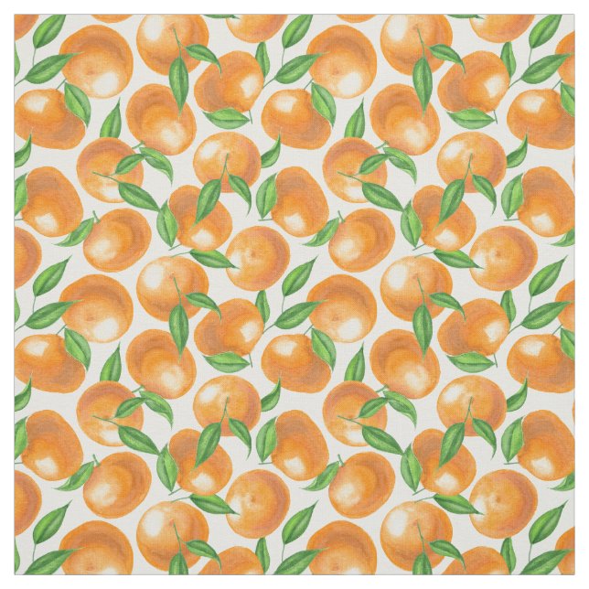 Watercolor tangerines fabric (Swatch)