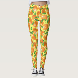 Watercolor tangerines leggings