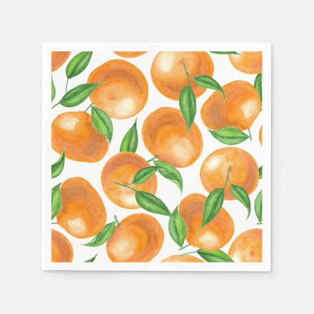 Watercolor tangerines napkin (Front)