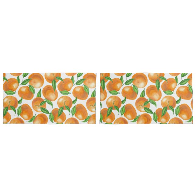 Watercolor tangerines pillowcase (Front-Set)