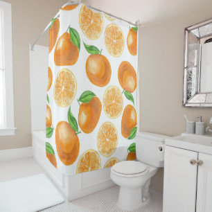 Watercolor tangerines shower curtain