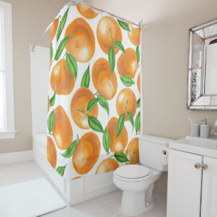 Watercolor tangerines shower curtain