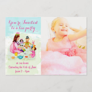 Watercolor Tea Party Birthday Invite