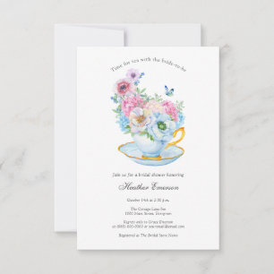 Watercolor Tea Party Bridal shower invite