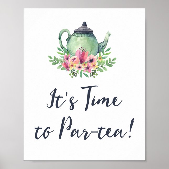 Watercolor Tea Party Welcome Sign (Front)