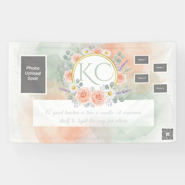 Watercolor Teacher Appreciation Photo Banner (Horizontal)