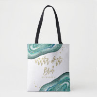 Watercolor Teal and Gold Geode | Mother of Bride