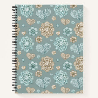 Watercolor Teal Crochet Notebook 8.5" x 11"