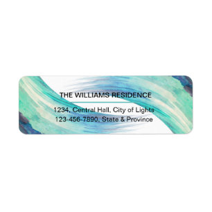 Watercolor Teal Sea Green Brush Painted Strokes