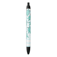 Watercolor Teal Sea Turtles on Swirly Stripes