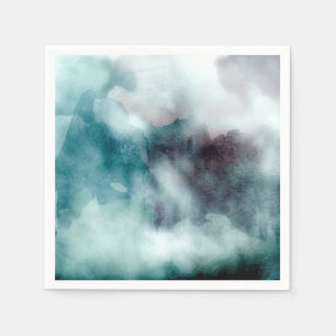 Watercolor Teals - All Options Napkin