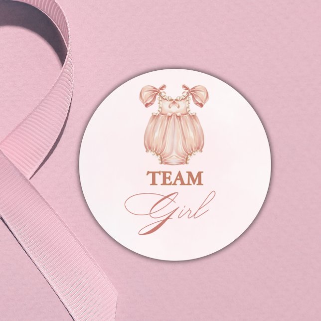 Watercolor Team Girl Gender Reveal Sticker (Creator Uploaded)