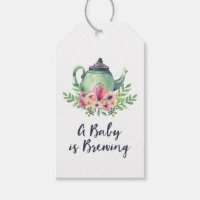 Watercolor Teapot A Baby is Brewing Baby Shower