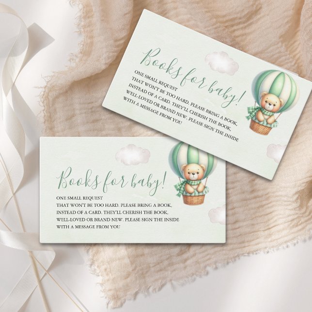 Watercolor Teddy  Bear Baby Shower Boy  Enclosure Card (Creator Uploaded)