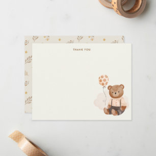 Watercolor Teddy Bear Baby Shower Card