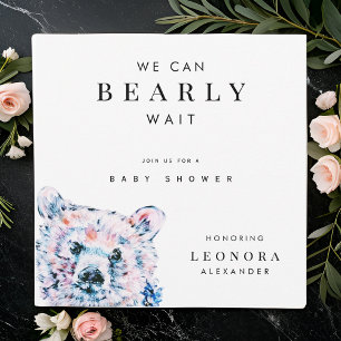 Watercolor Teddy Bear Baby Shower Invitation