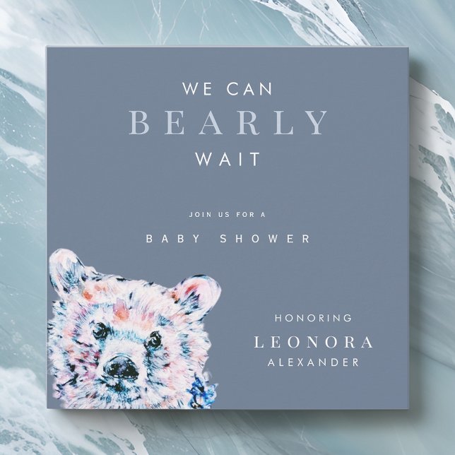 Watercolor Teddy Bear Baby Shower Invitation (Creator Uploaded)
