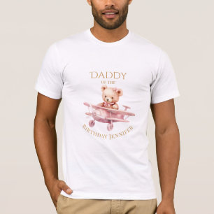 Watercolor Teddy Bear Girl 1st Birthday T-Shirt