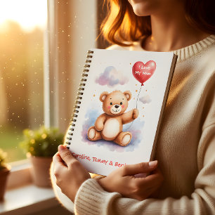 Watercolor Teddy Bear Mom  Notebook