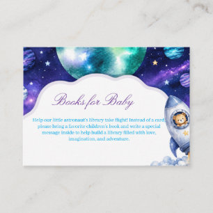 Watercolor Teddy Bear Rocket Books for Baby Card