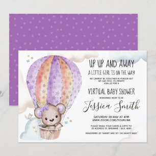 Watercolor Teddy Bear   Virtual Baby Shower Invitation