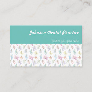 Watercolor Teeth Dental Practice Business Card