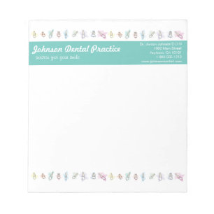 Watercolor Teeth Dental Practice Notepad