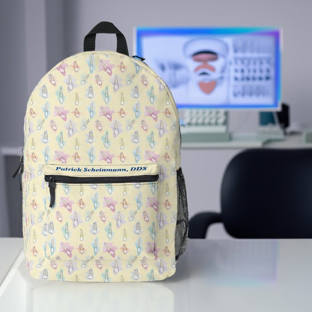 Watercolor Teeth Printed Backpack (Creator Uploaded)
