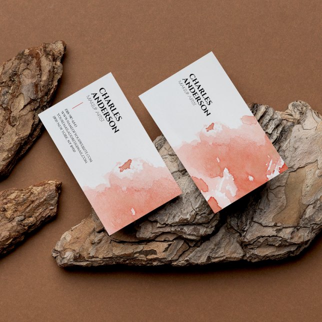 Watercolor Terracotta Abstract Boho Unique Business Card (Creator Uploaded)