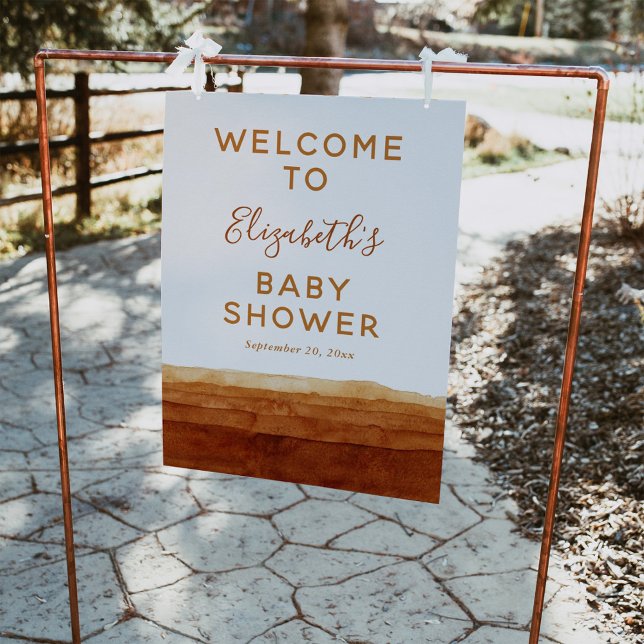 Watercolor Terracotta Abstract Desert Welcome Sign (Creator Uploaded)