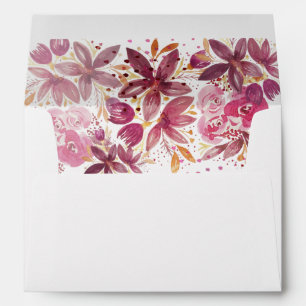 Watercolor Terracotta Blush Floral Elegant Envelope