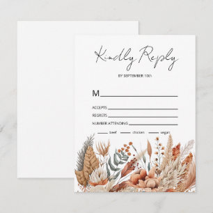 Watercolor Terracotta Flowers RSVP Card