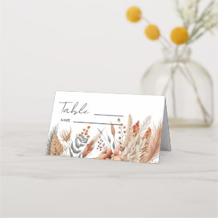 Watercolor Terracotta Flowers Wedding Place Card