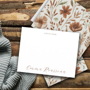 Watercolor Terracotta Wildflowers Script Note From Card