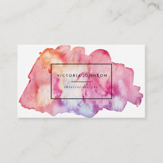 Watercolor text block business card