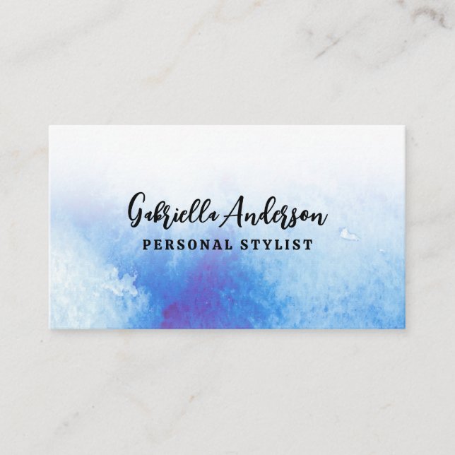 Watercolor Texture Background Business Card (Front)