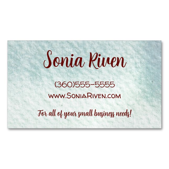 Watercolor Texture Customisable Magnetic Business Card (Front)