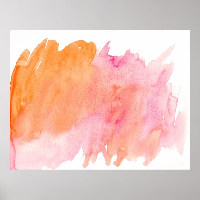 Watercolor texture pink orange poster (Front)