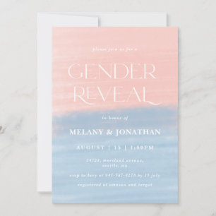 Watercolor Textured baby shower Pink Blue  Invitation